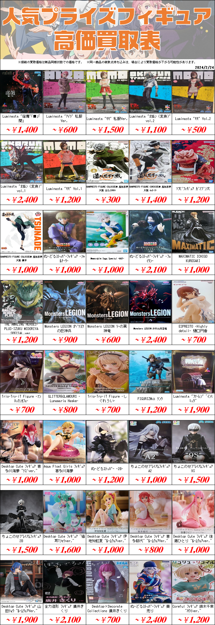 プライズフィギュア まとめ売り 15種セット コミック・アニメ