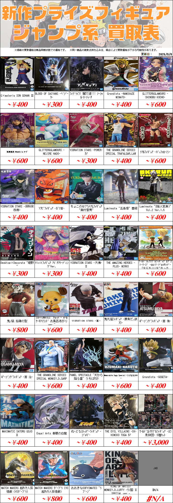 35,最新含む　プライズ　フィギュア　まとめ売り 新作プライズフィギュア買取表更新しました！ 6/24 | 千葉鑑定団