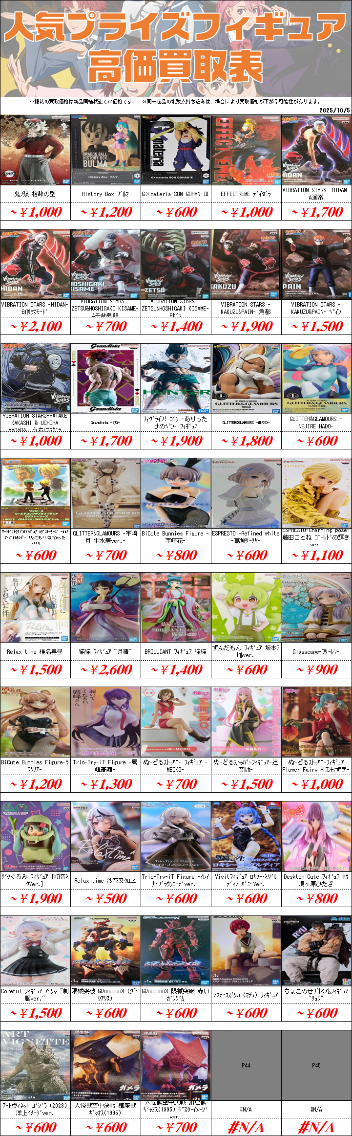 フィギュア　まとめ売り　23点セット売り 新作プライズフィギュア買取表