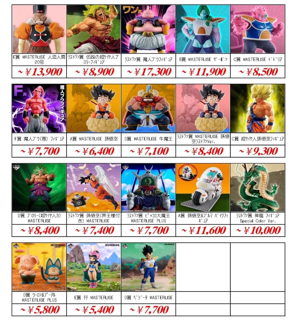 ドラゴンボールフィギュア高価買取中！まとめて売ると査定金額大幅UP